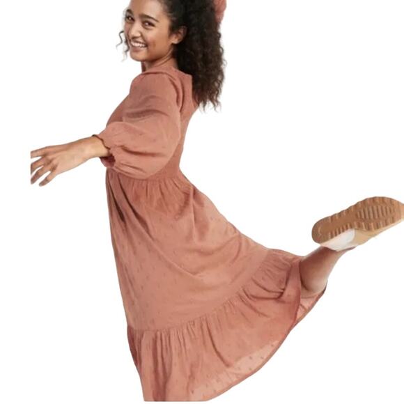 NWT Old Navy Smoked Midi Dress Women's Plus Size 3X Fit & Flare Clip Dot Design - Picture 8 of 16